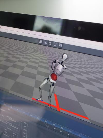 Image of a robot on screen.